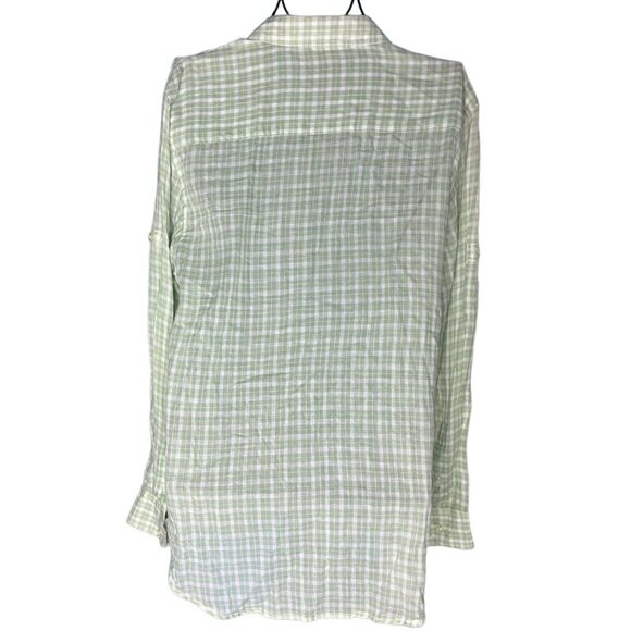 Lauren Ralph Lauren Women's S Long Sleeve Button Up Cotton Shirt Green Check‎ - Picture 5 of 5